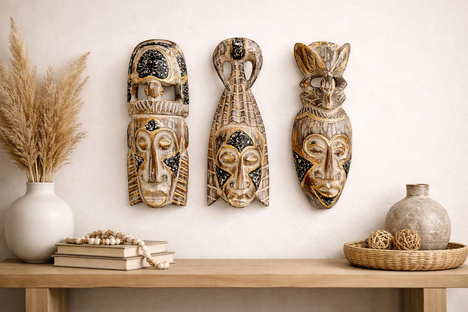 Amazon.com: OMA Set Of Three African Decorative Masks For